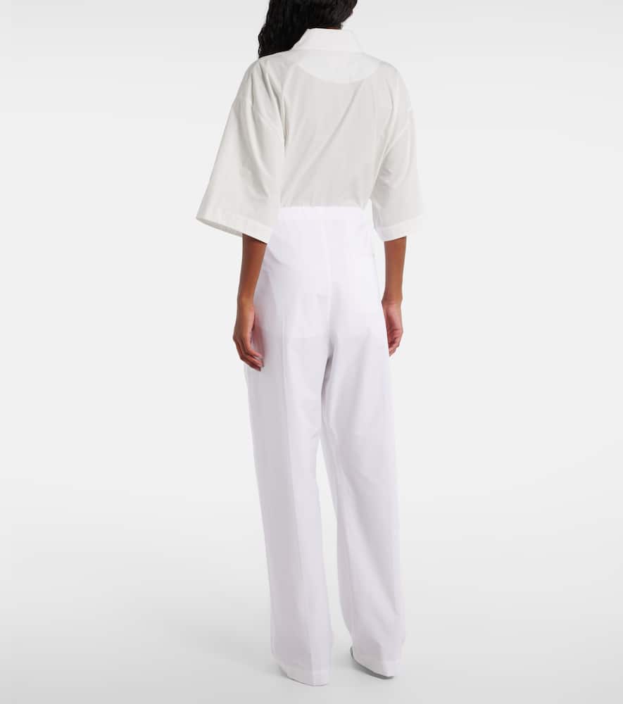 Trenton cotton poplin wide-leg pants