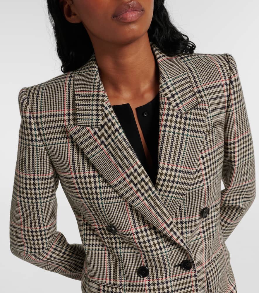 Chloé Double-breasted checked wool blazer