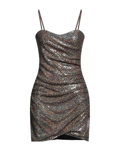 Woman Mini dress Gold Size S Nylon, Polyester, Elastane