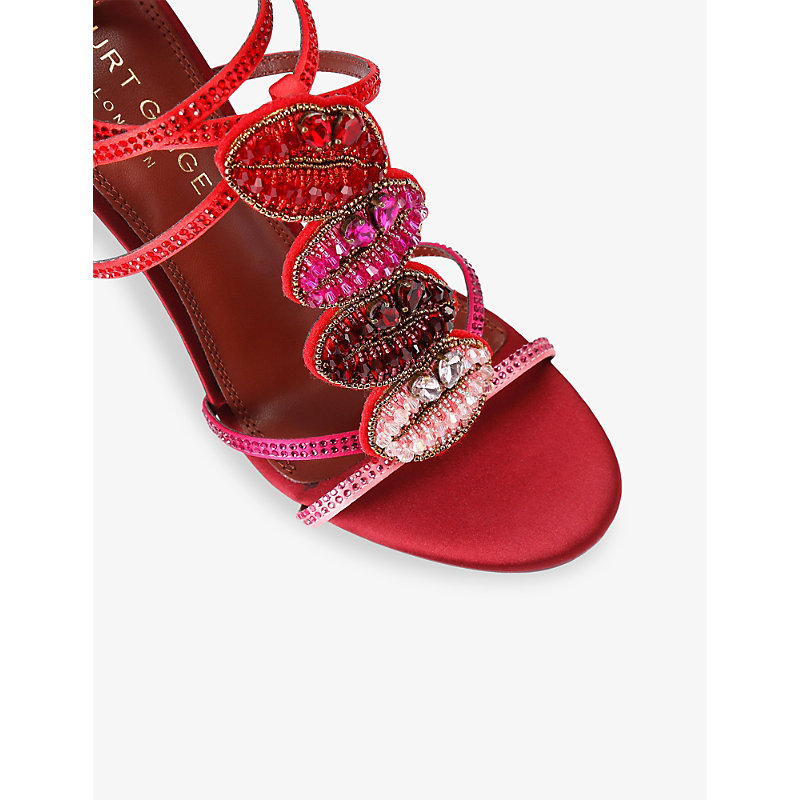 Womens Kiss Satin Heeled Sandals
