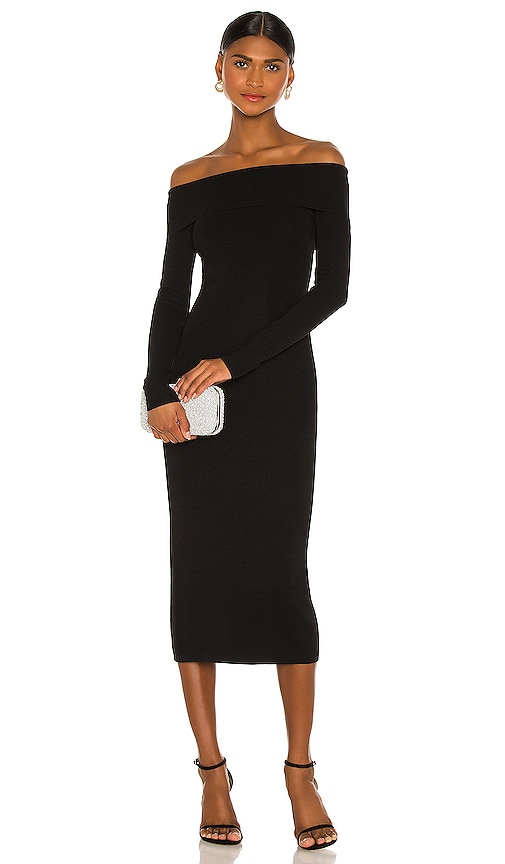 Bardot MIDI-KLEID KNIT in Black. Größe XS. Also in Aus 10 / US S, Aus 12 / US M, Aus 14 / US L, Aus 8 / U