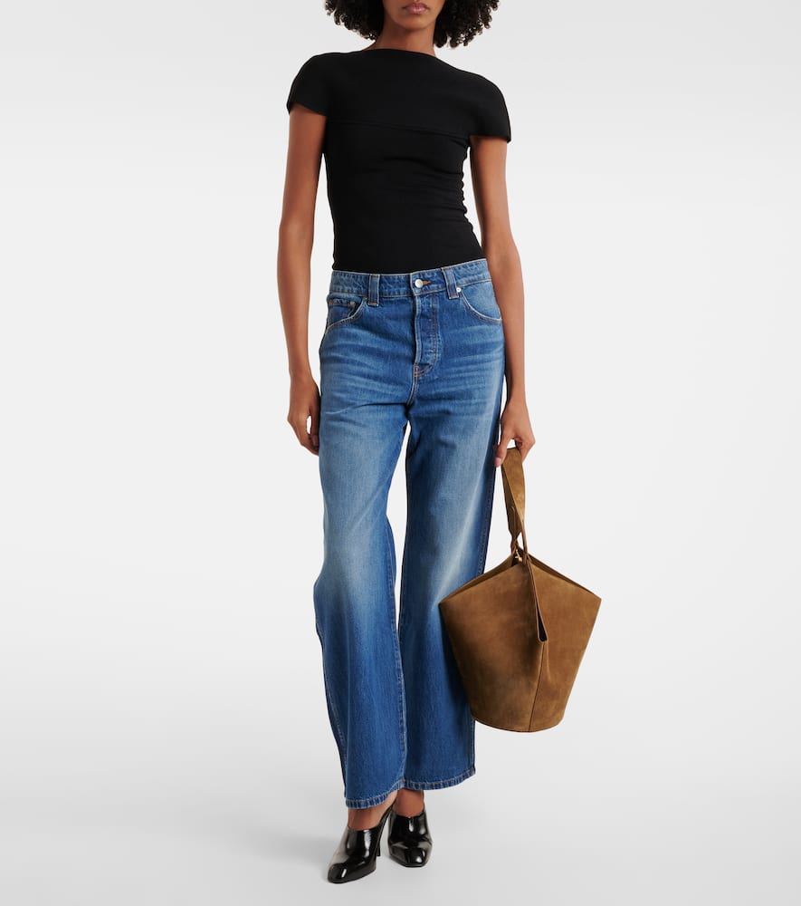Lotus Small suede tote bag