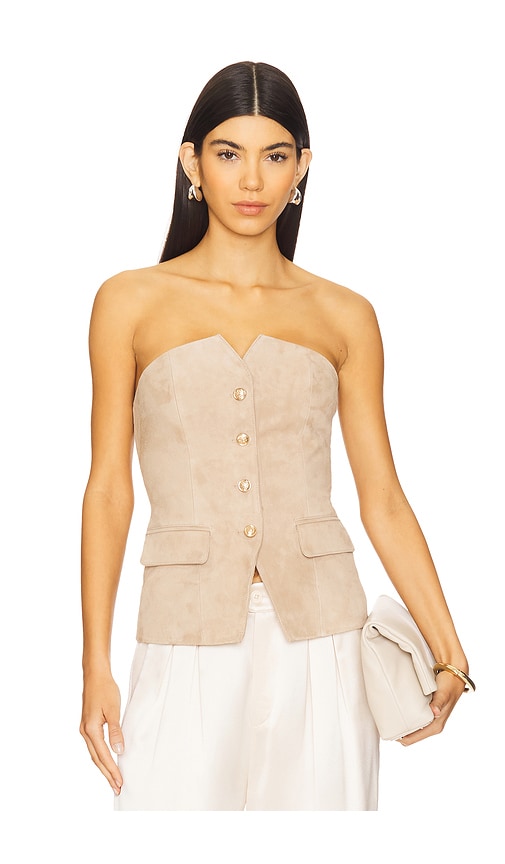 CAMI NYC BIKINI-OBERTEIL MIT BUSTIER TOP in Neutral. Größe 8. Also in 0, 00, 10, 2