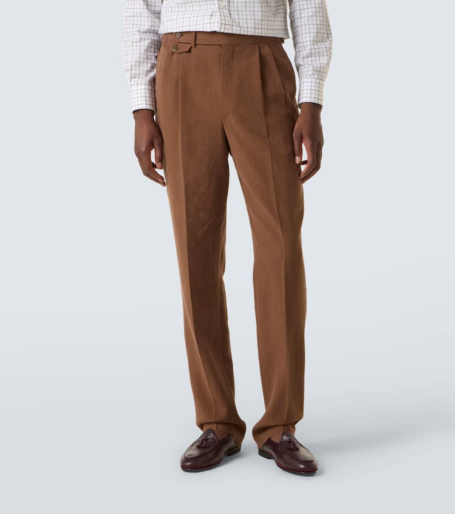 Linen tapered pants