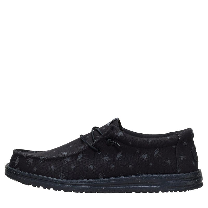 Men's Wally Halloween Spiders Casual Slip On Shoes (Black)