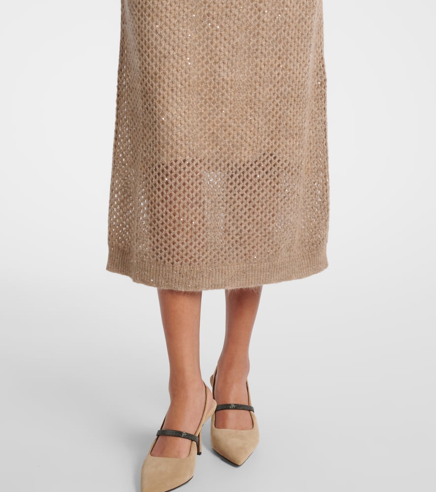 Belted knitted midi dress