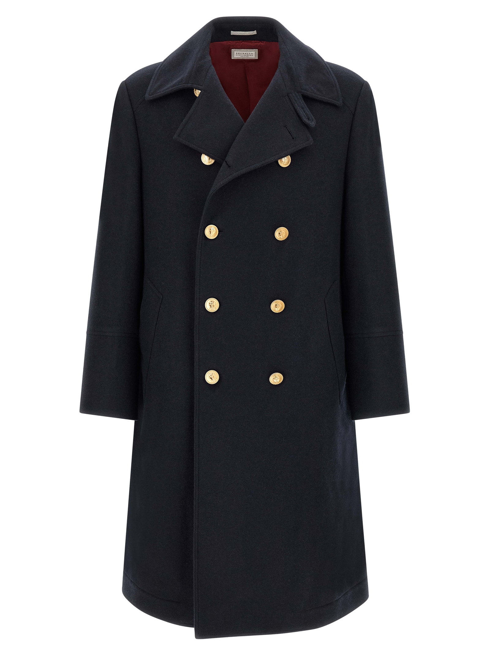 Pure Cashmere Double-Breasted Coat — Navy