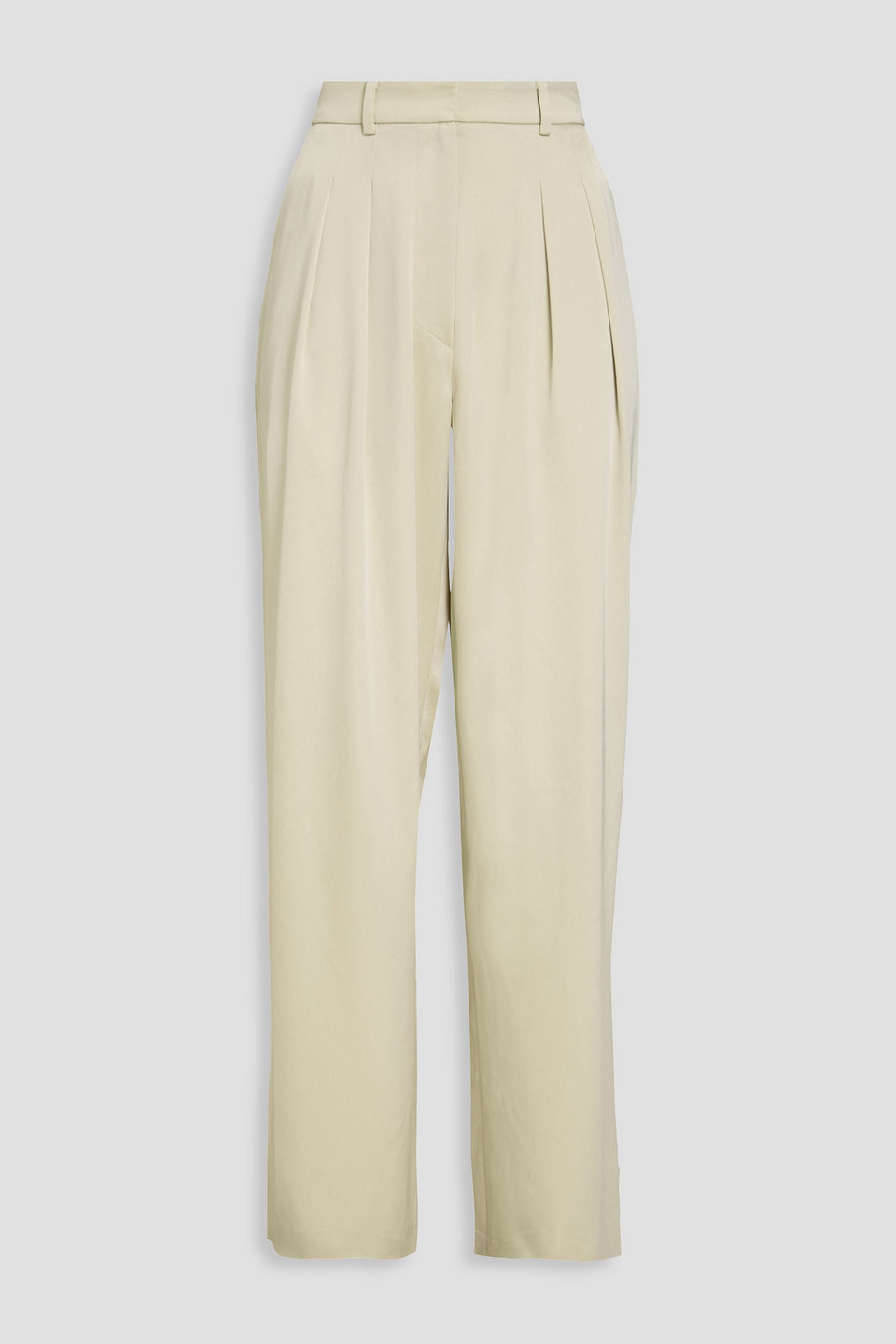 Pleated satin wide-leg pants