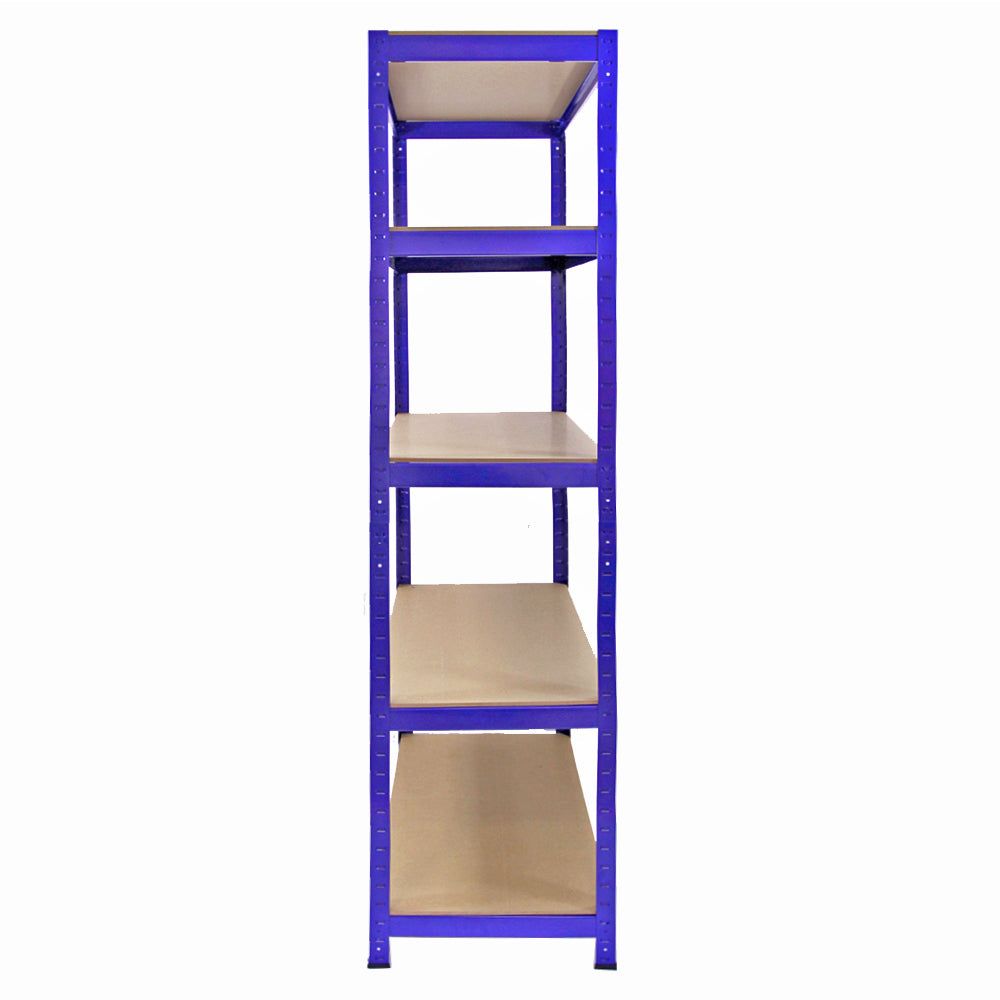 5 x 90cm Blue Warehouse Storage Bays / Garage Shed Shelving / Utility Rack + FREE Rubber Mallet