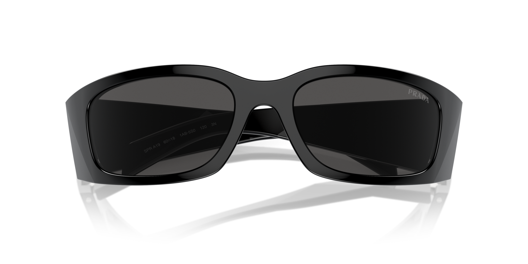 Prada Man Prada PR A19S 1AB5S0 Sunglasses Acetate Black Grey Butterfly Norma