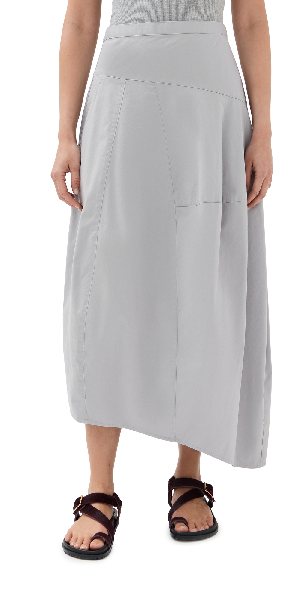 Tibi Garment Dyed Asymmetrical Balloon Skirt Grey