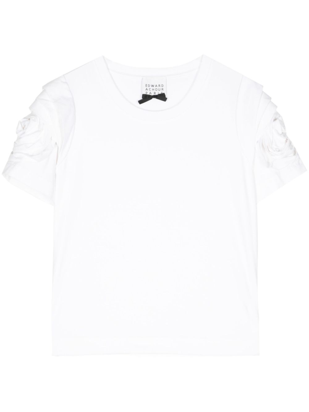 Gathered short-sleeve T-shirt - White