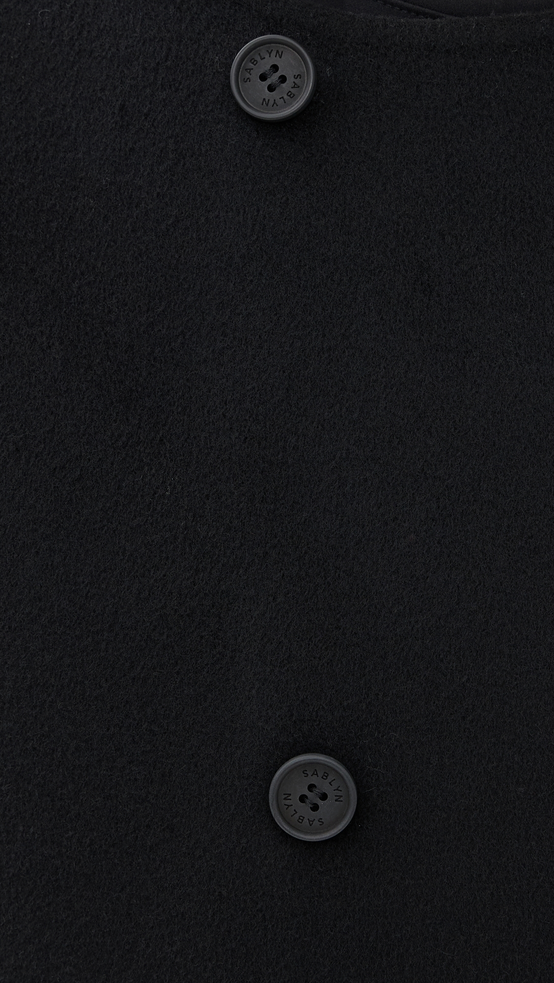 Floren Cropped Double Breasted Coat Black