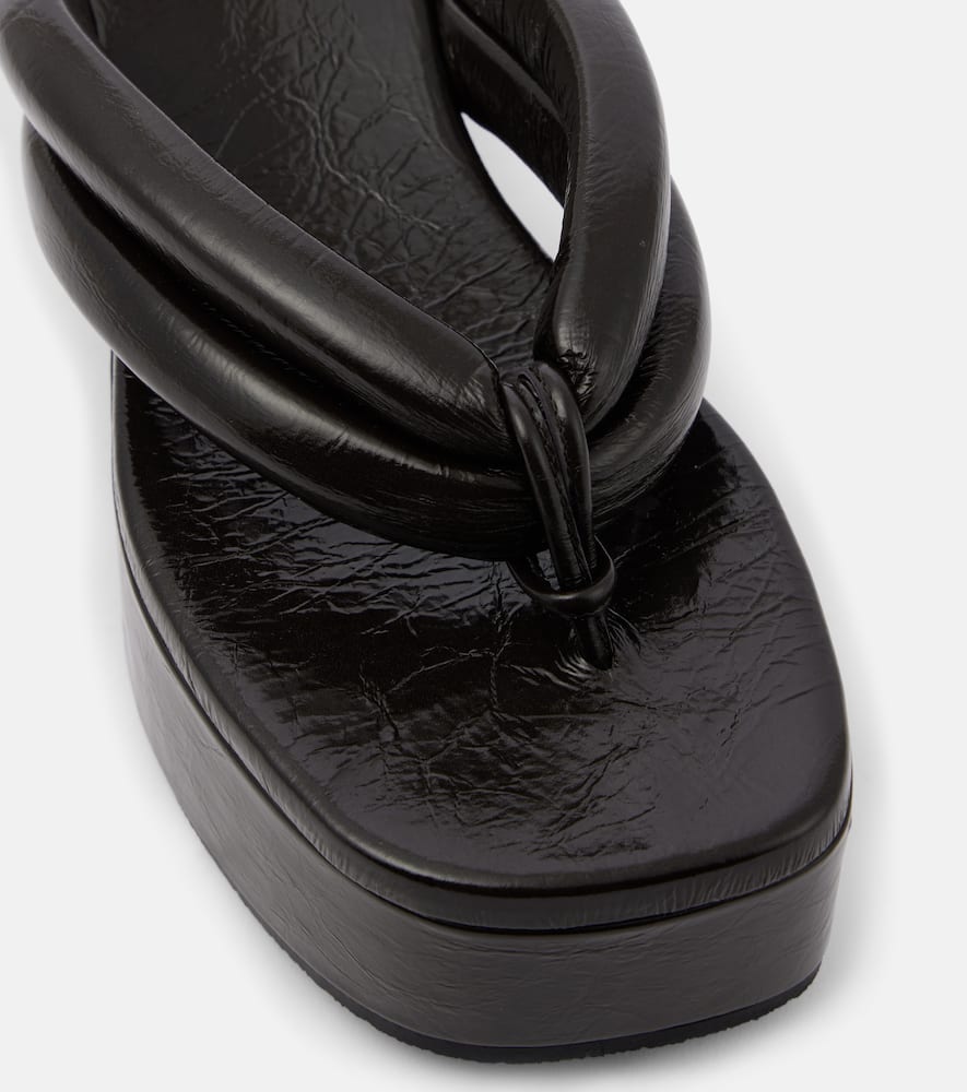 Leather platform sandals