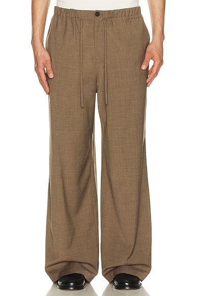 Le17Septembre Elasticized Wide Pants in Brown - Brown. 48 also