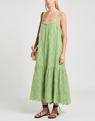 Woman Maxi dress Light green Size 5 Cotton, Polyester