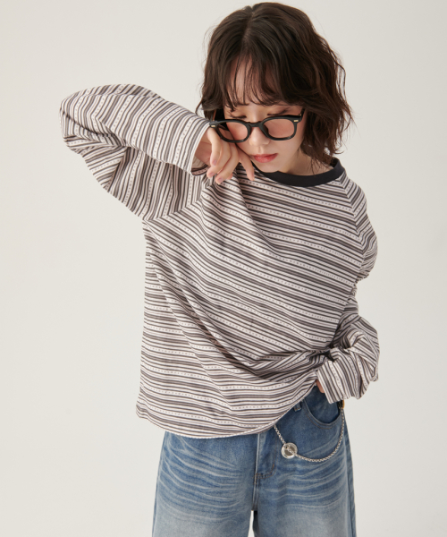 Gray Star Logo Stripe Full Print Long Sleeve