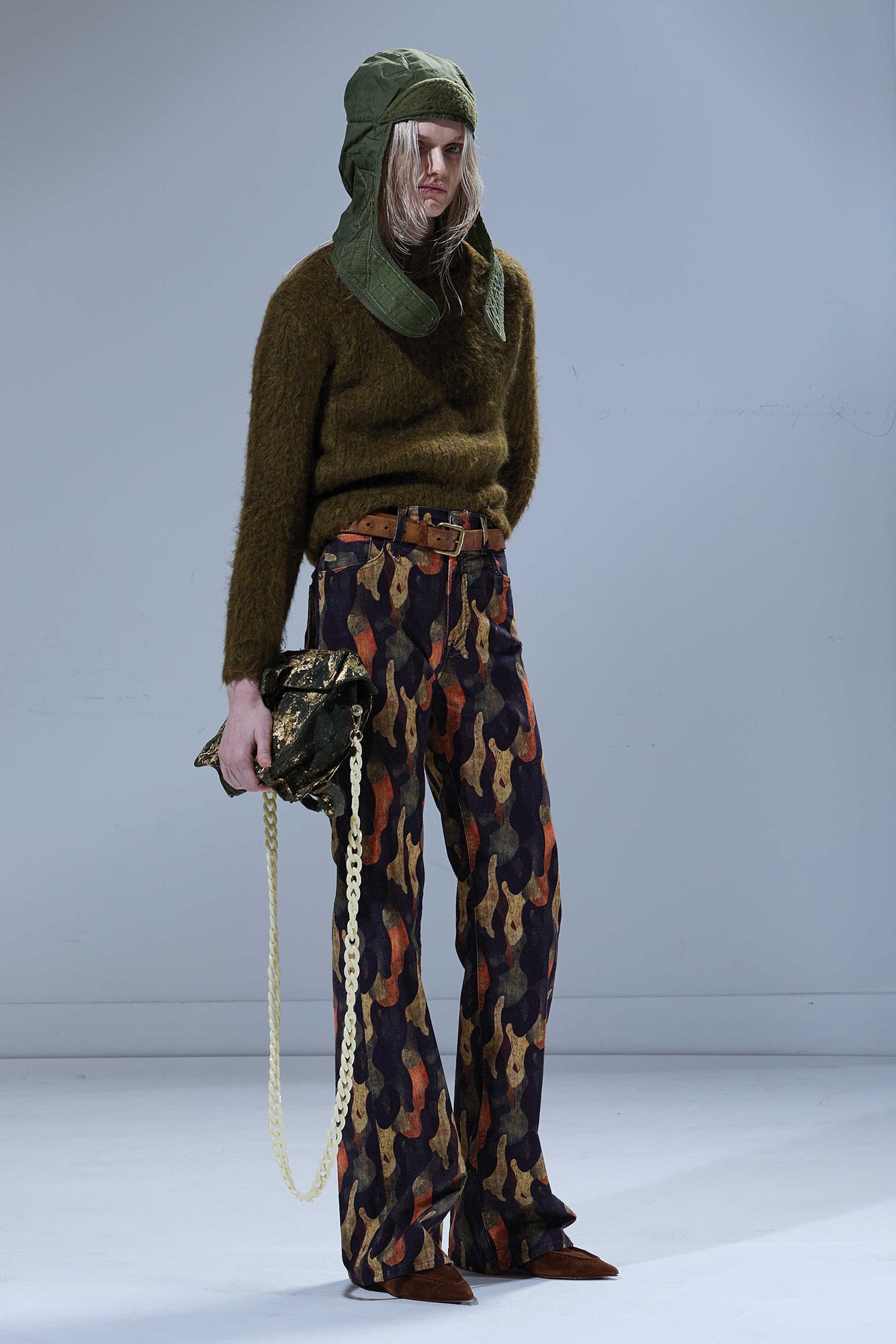R13 Jane Jean - Wild Camo Velveteen Brown