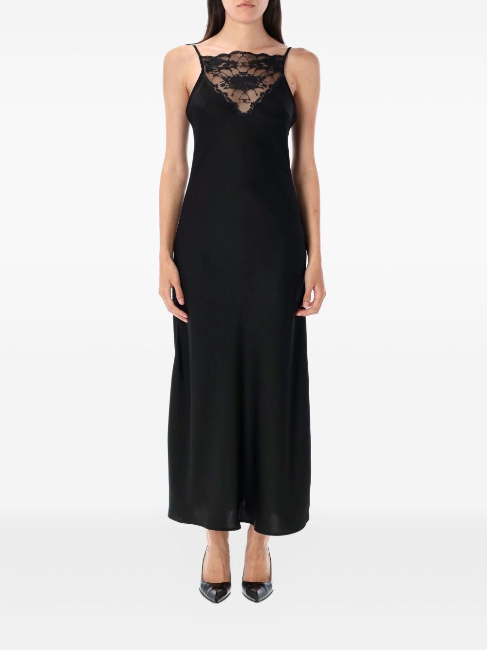 Libbie lace-insert maxi dress - Black