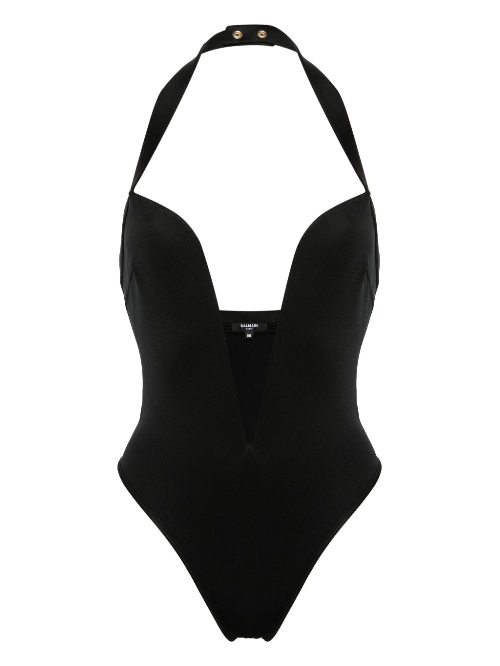 Plunging halterneck swimsuit - Black