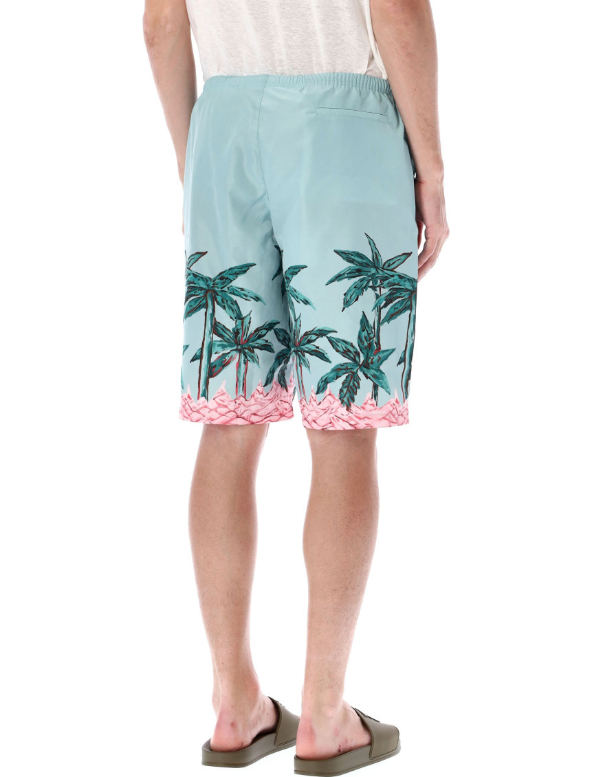 Palms Row knee-length swim shorts - Blue