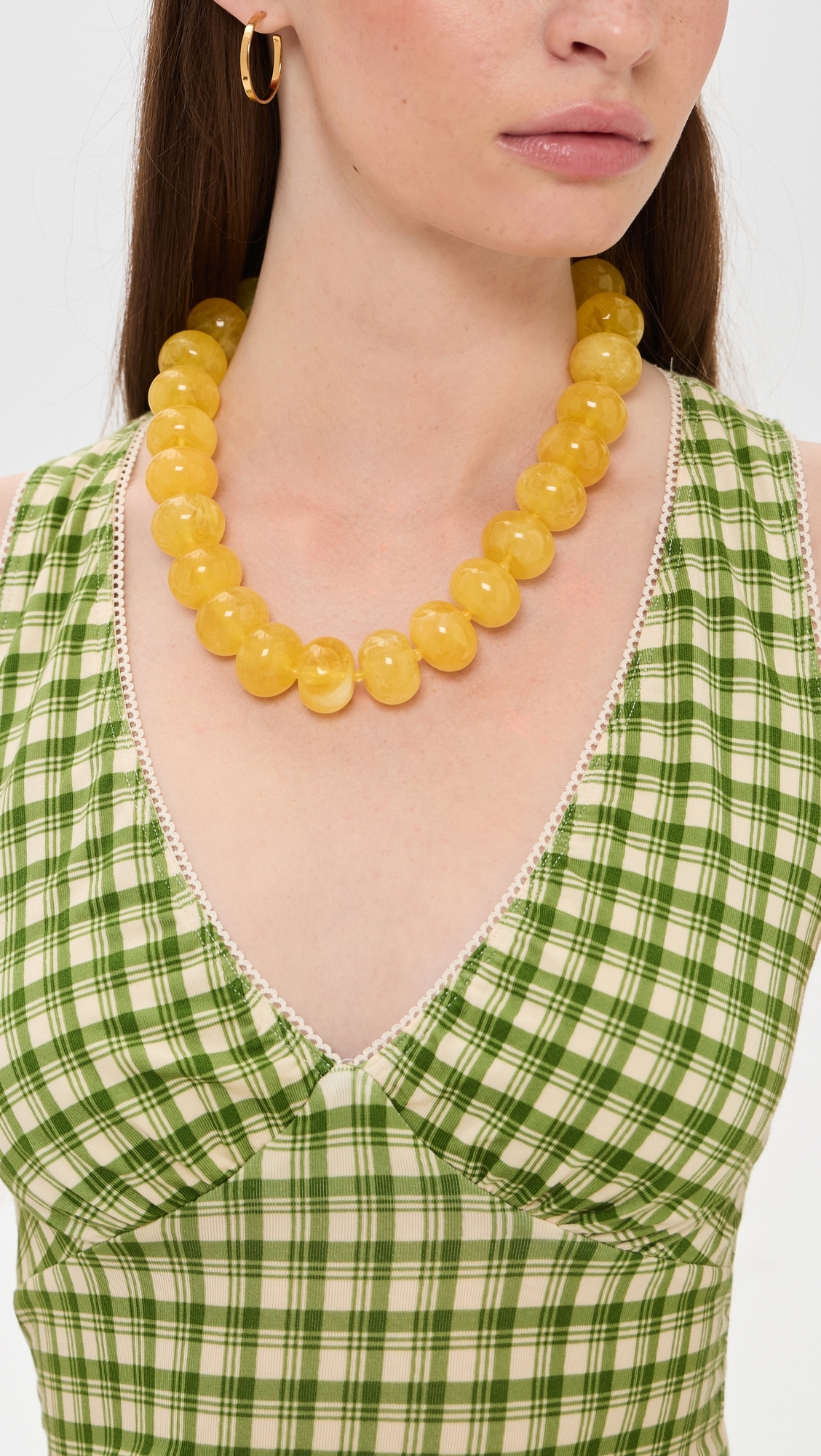 Joan Semi-Precious Necklace Yellow One Size