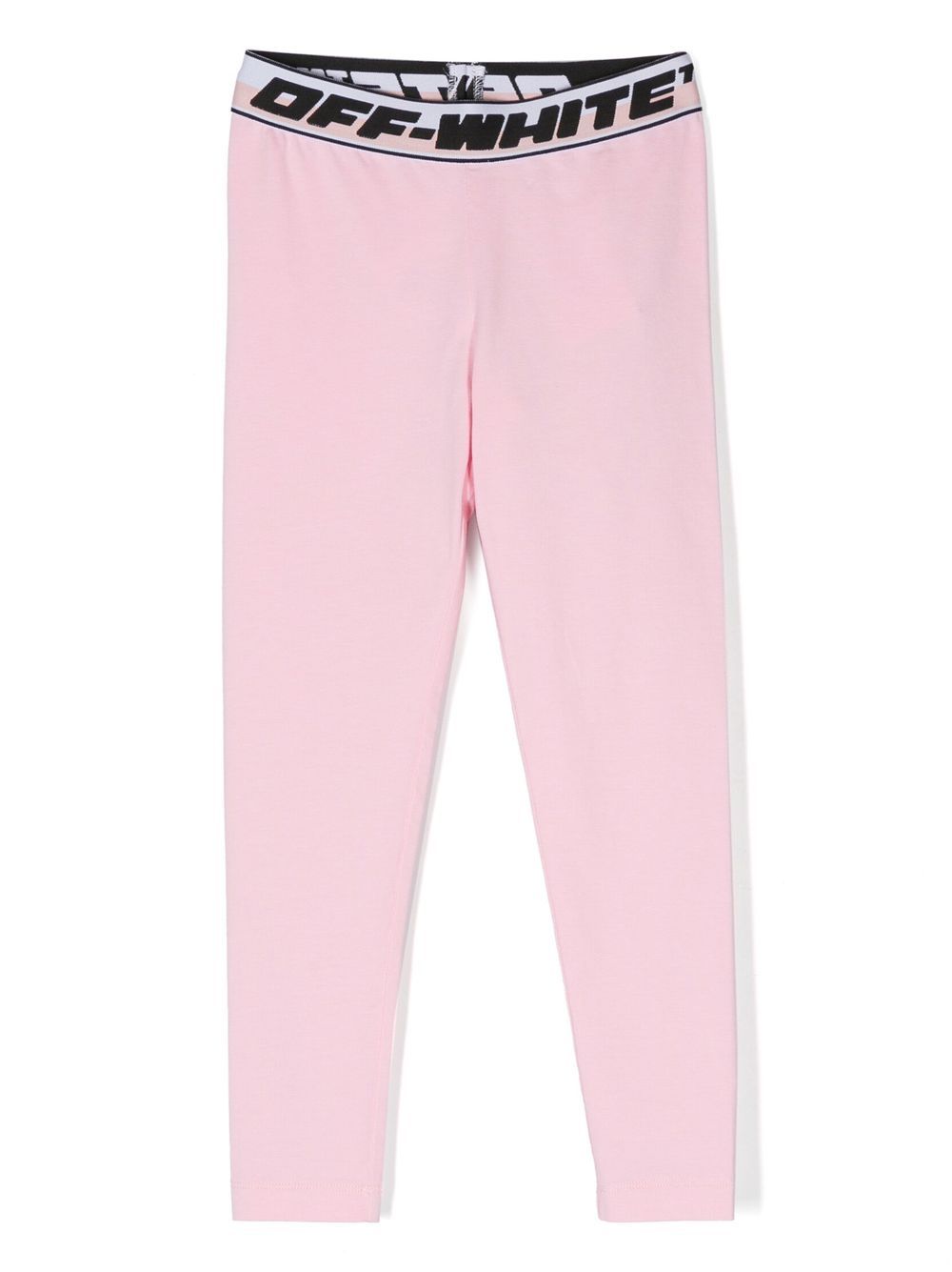 Logo-waistband cotton leggings - Pink