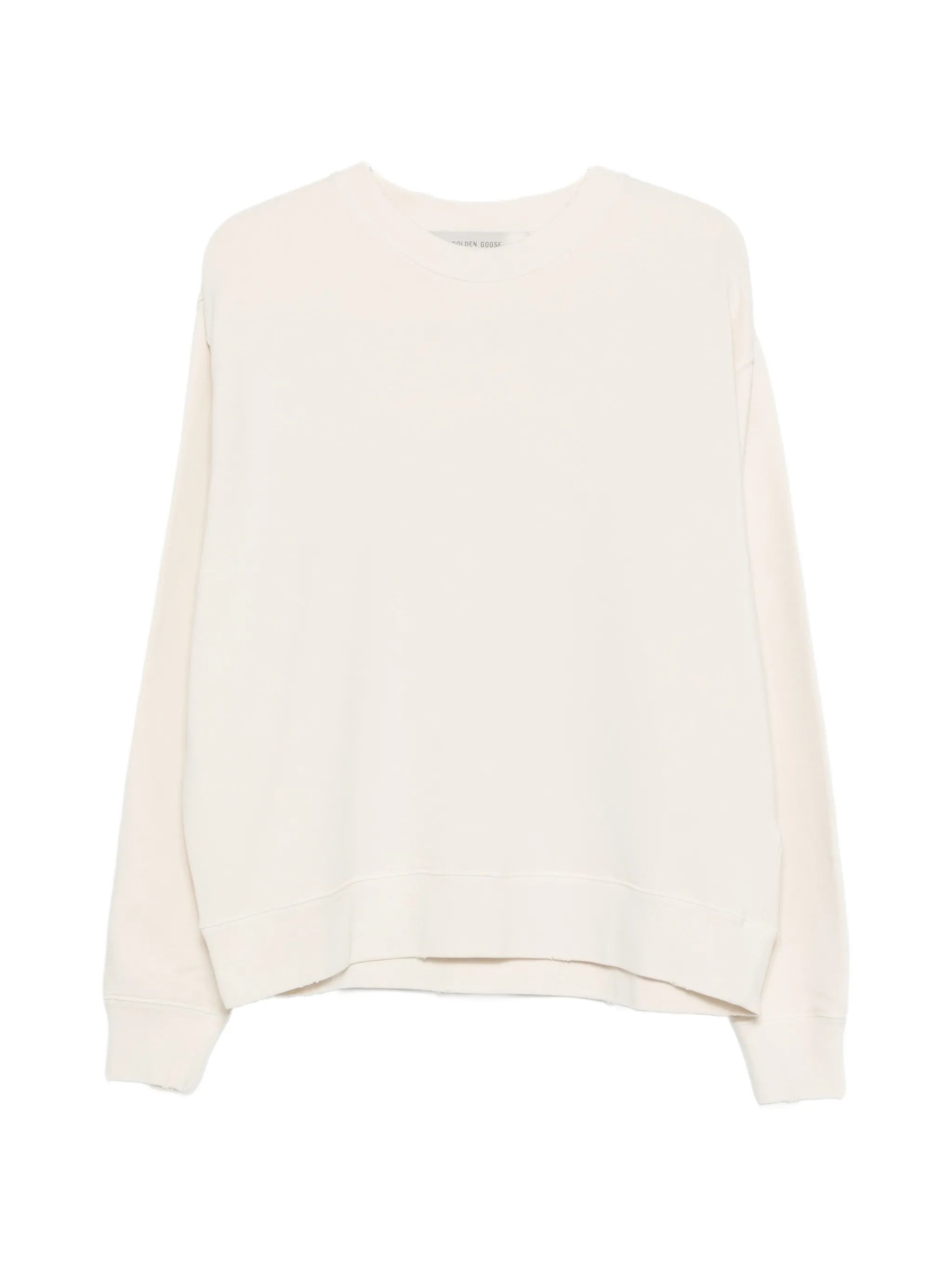 Cotton-Jersey with Distressed Finish Sweatshirt — Cream