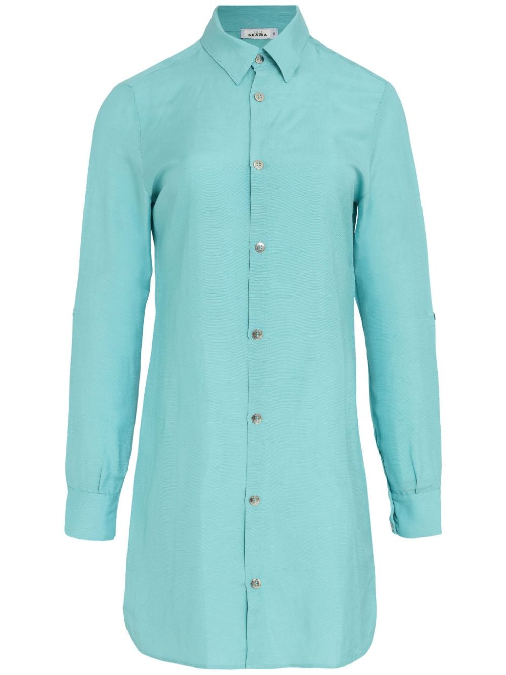 Long-sleeve shirt dress - Blue