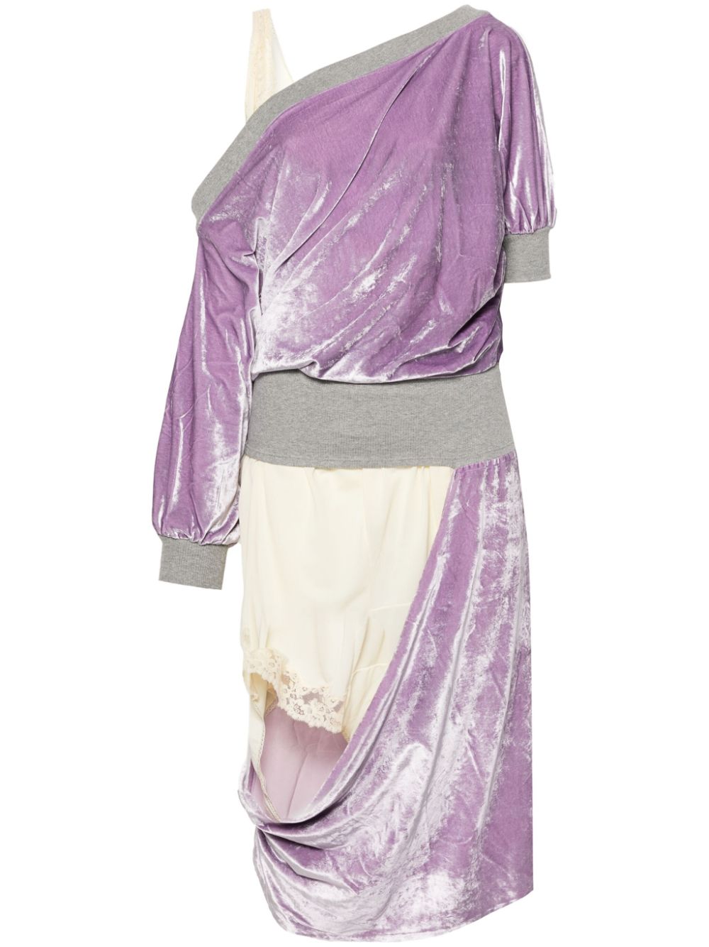 Sliced Velvet midi dress - Purple
