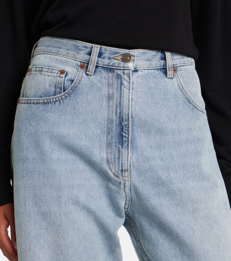 Mid-rise wide-leg jeans