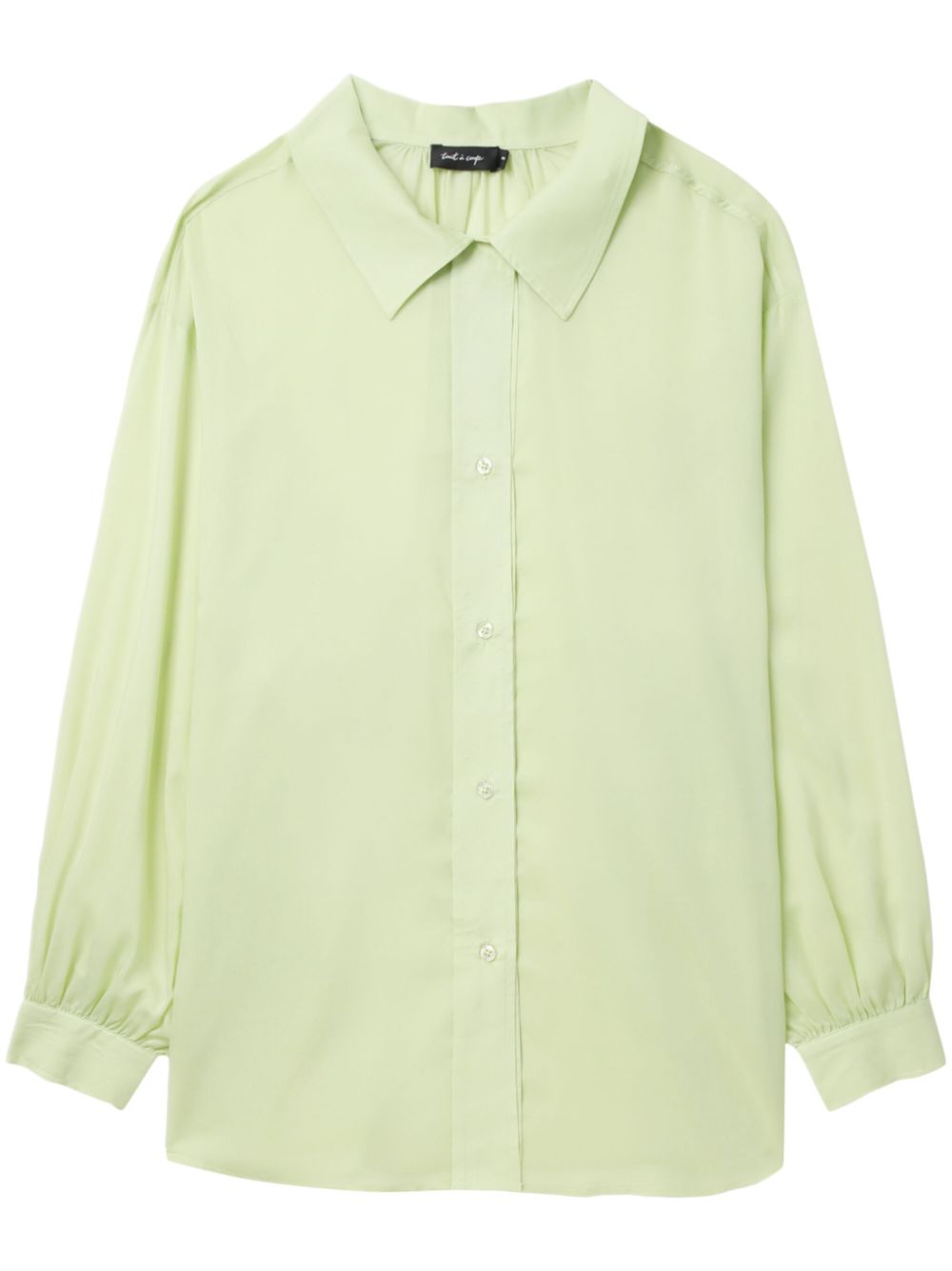 Ruched-detail button-up shirt - Green