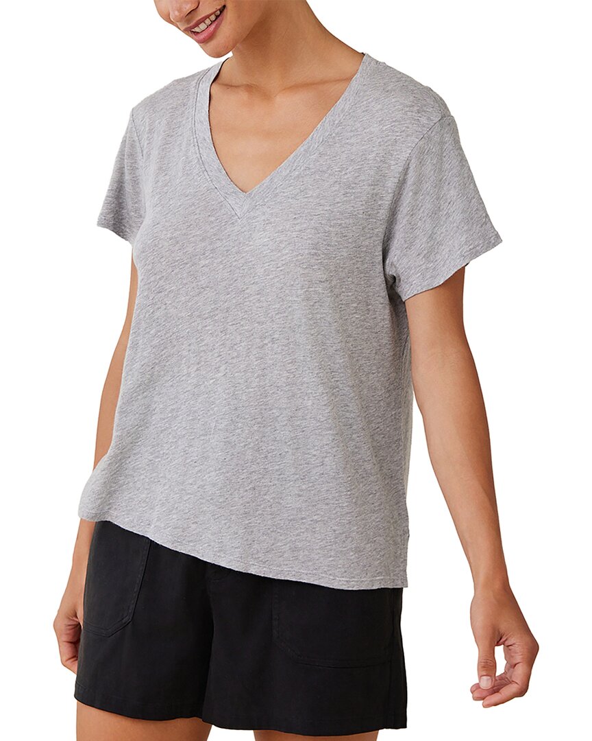 Side Slit V-Neck T-Shirt