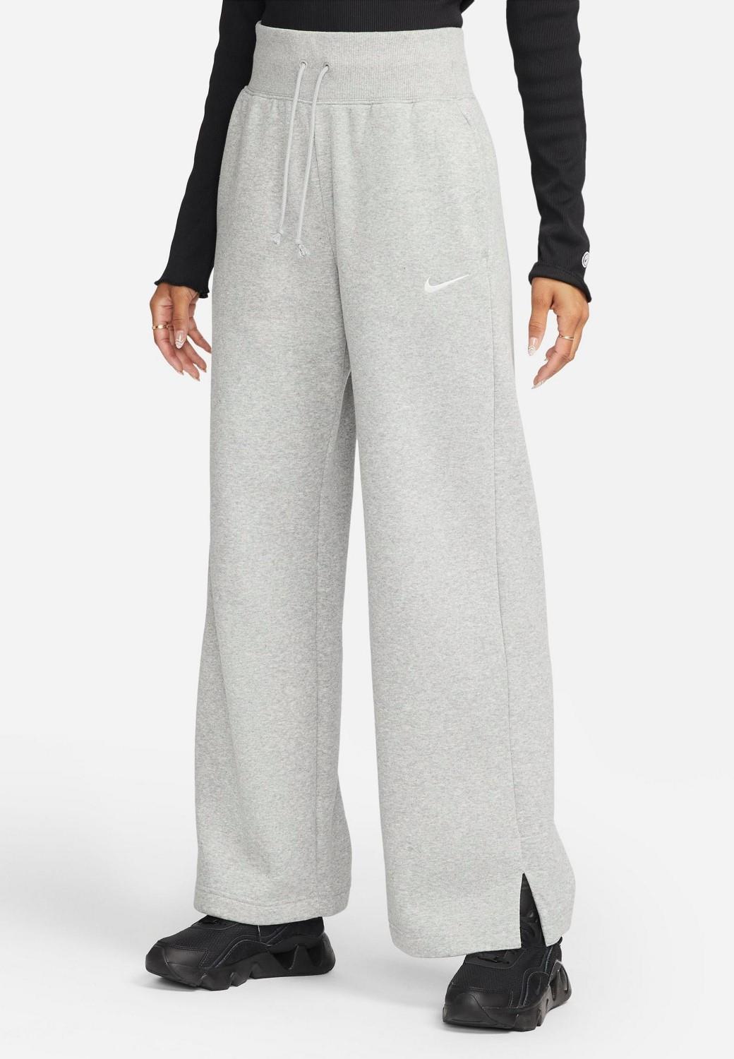 Nike Womens Phoenix Fleece Wide Leg Joggers in Grey - Mediu