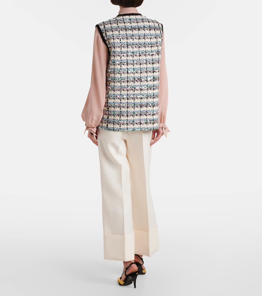Mossi sequined cotton-blend tweed vest