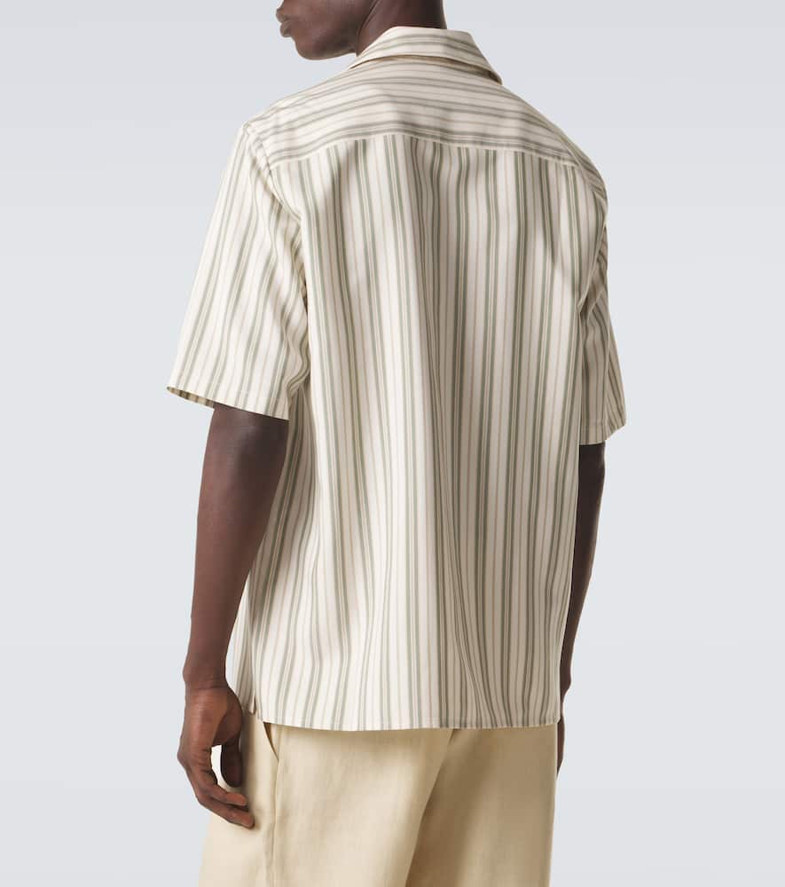Striped silk bowling shirt