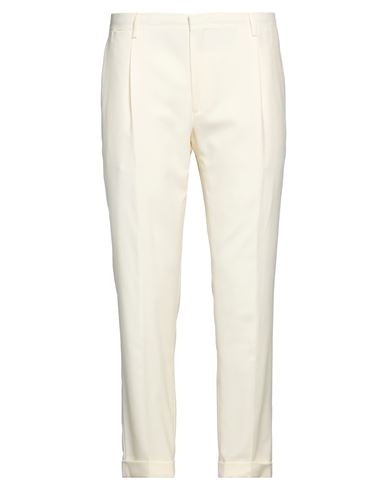 Man Pants Ivory Size 40 Virgin Wool, Elastane