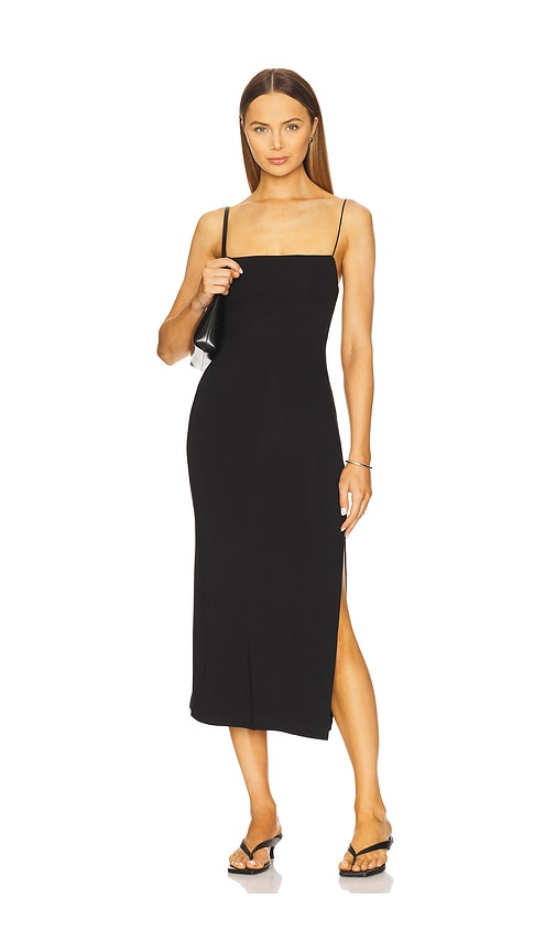 Enza Costa Strappy Side Slit Dress in Black. - XS also in