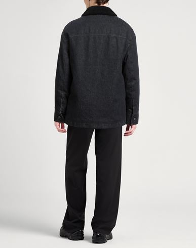 Man Denim outerwear Blue Size 38 Cotton, Shearling