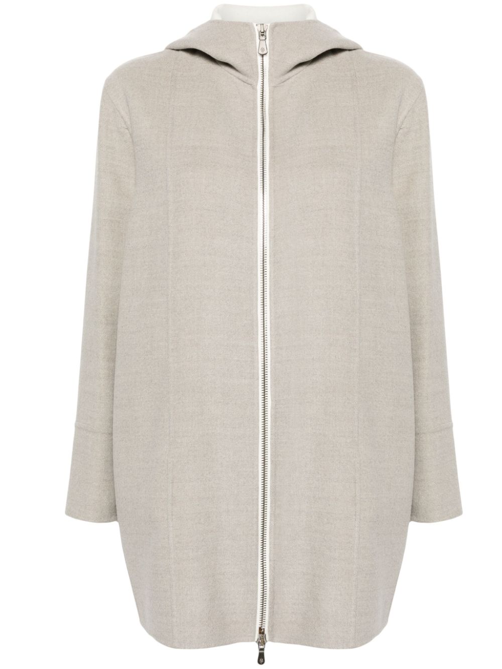 Hooded wool jacket - Neutrals