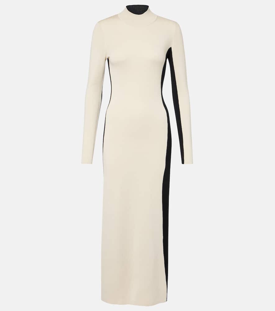 Knitted wool and silk maxi dress