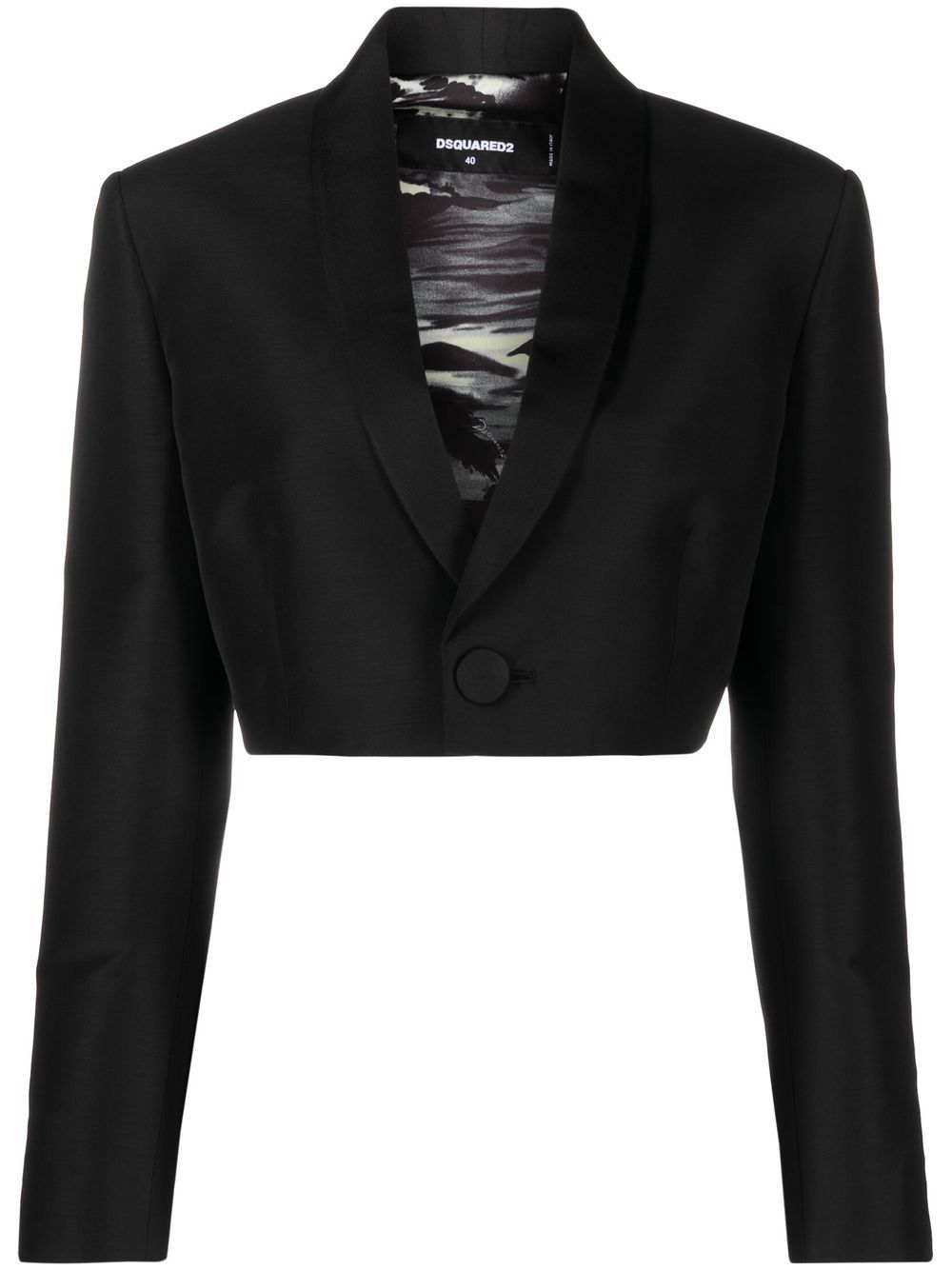 Cropped tailored jacket - Black