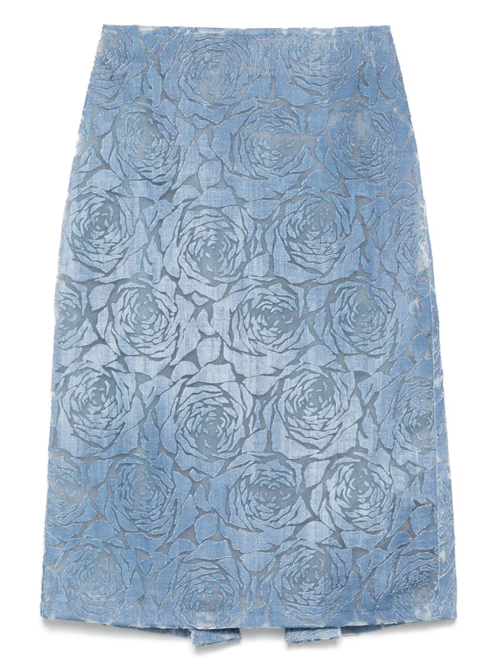 Devoré-effect skirt - Blue
