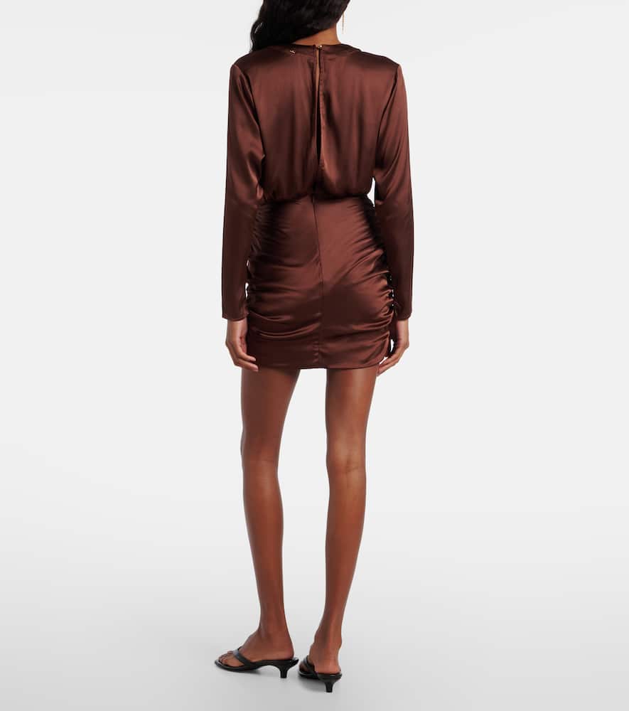 Ruffled satin minidress