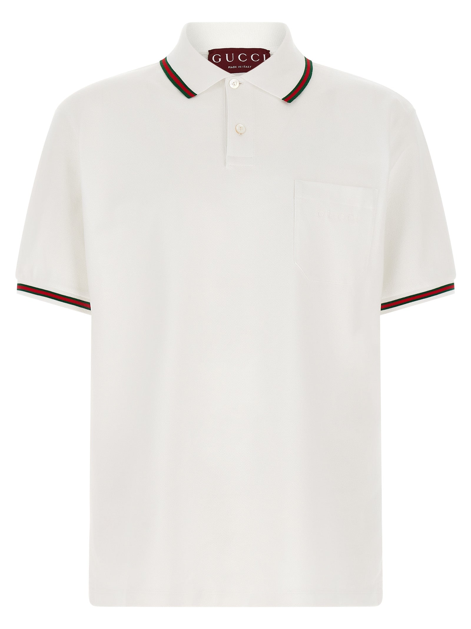 Web-Trim Cotton Piqué Polo Shirt — White