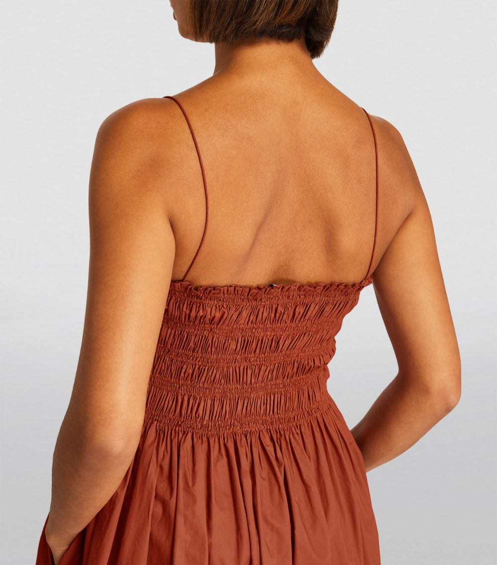 Shirred Midi Dress