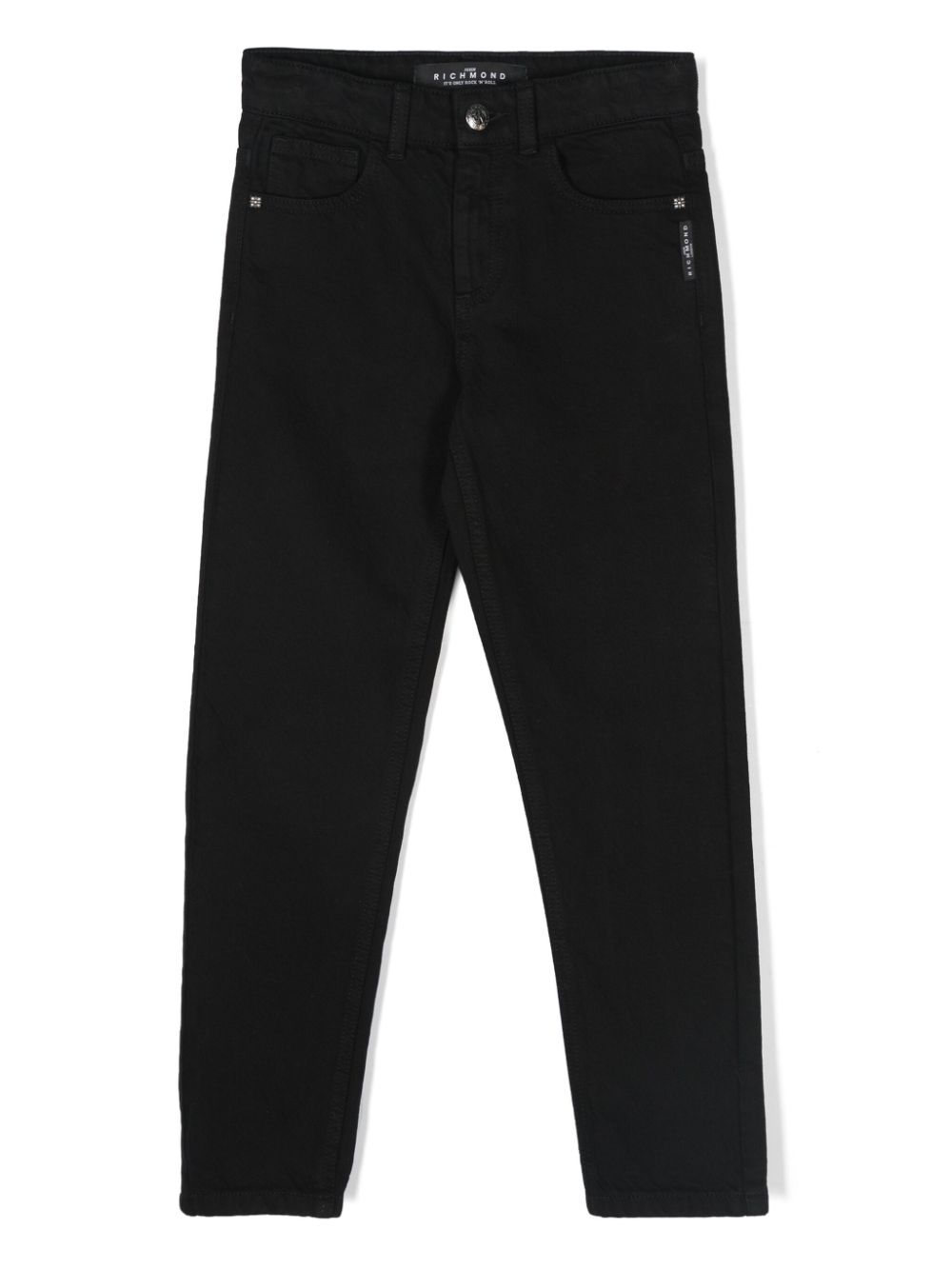 Logo-print tapered jeans - BLACK