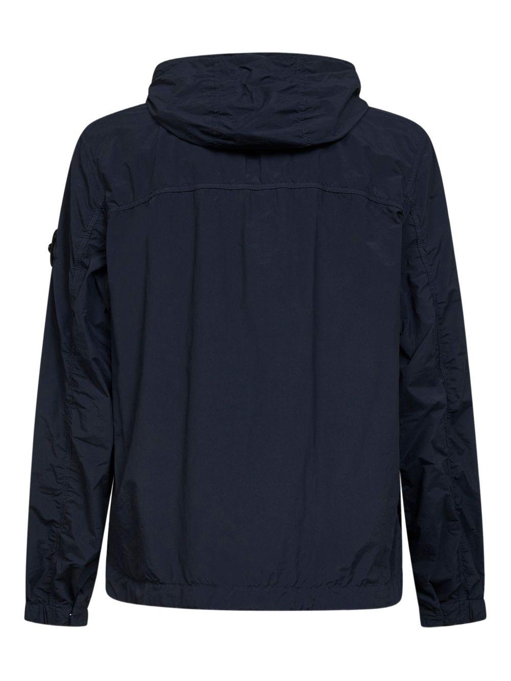Hooded Nylon Jacket — Blue