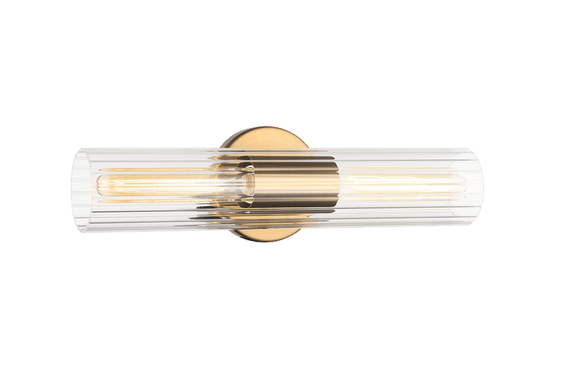 Aged Gold Brass Two Light Wall Sconce from the Odette Collection