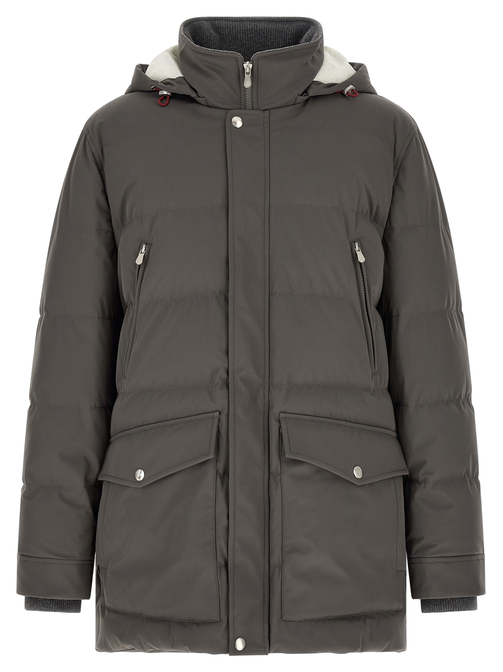 Goose Feather Padded Parka — Gray